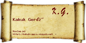 Kakuk Gerő névjegykártya